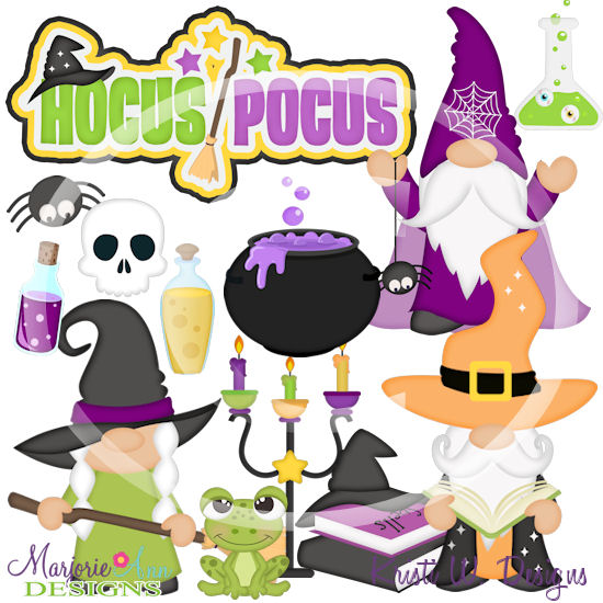Hocus Pocus Gnomes SVG Cutting Files/Paper Piecing +Clipart - Click Image to Close